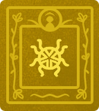 A yellow book with the symbol of Skolekosophy on its cover.