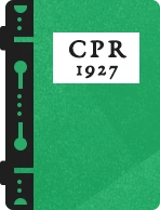 A green book with the letters CPR 1927 on the cover