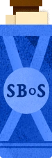 A scroll in a blue case labelled SBoS