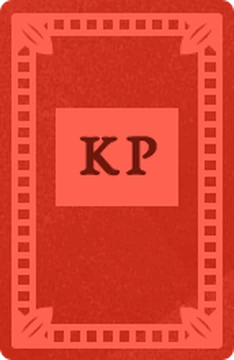 A red book with the abbreviation KP on its cover.
