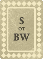 A pale yellow book with the letters S ot BW on the cover