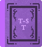 A purple book with the letter T-S T on the cover